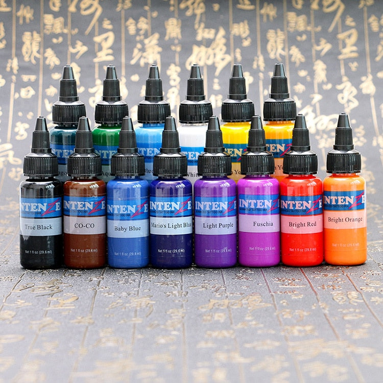 Silver Dan Transparent Tattoo Ink Set - 14 Colors, 30ml