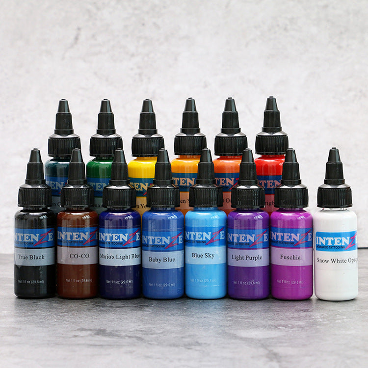Silver Dan Transparent Tattoo Ink Set - 14 Colors, 30ml