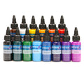 Silver Dan Transparent Tattoo Ink Set - 14 Colors, 30ml