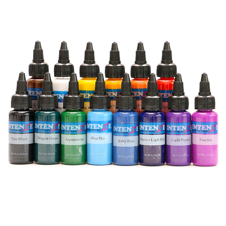 Silver Dan Transparent Tattoo Ink Set - 14 Colors, 30ml